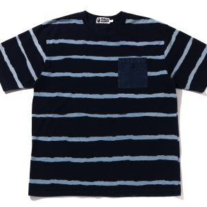 INDIGO DISCHARGE PRINT RELAXED FIT TEE MENS