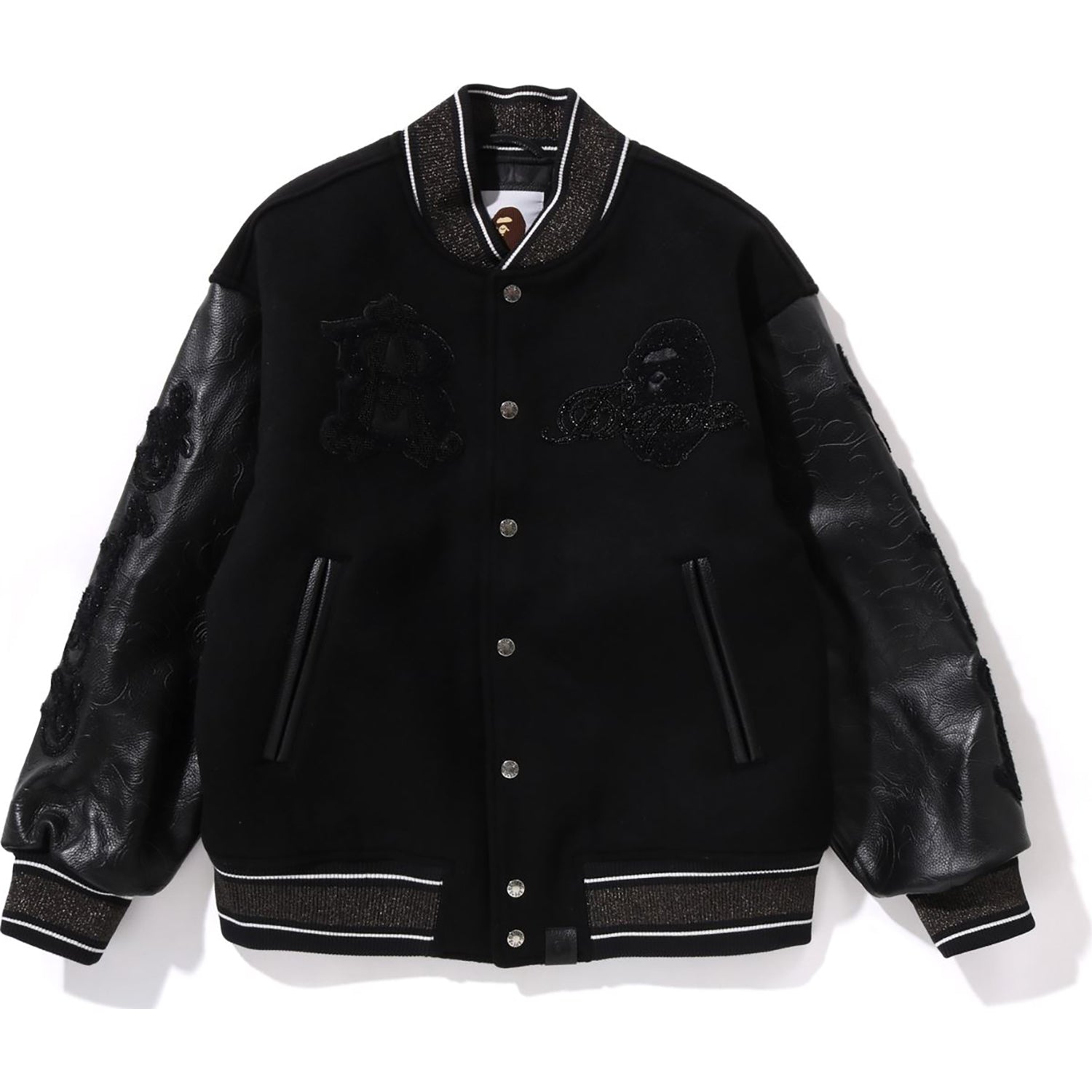 LINE CAMO MULTI LOGO WOOL VARSITY JACKET MENS - Image 9