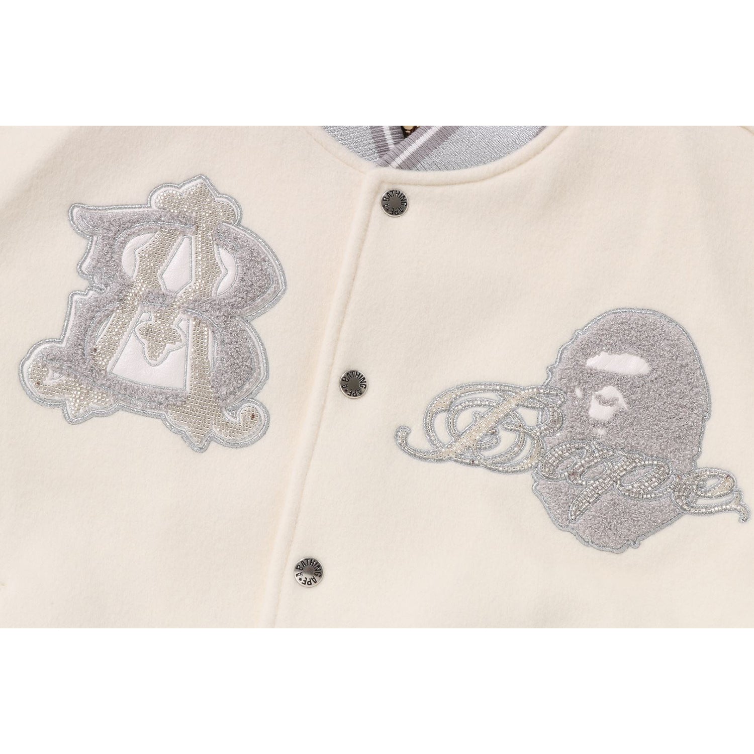 LINE CAMO MULTI LOGO WOOL VARSITY JACKET MENS - Image 4