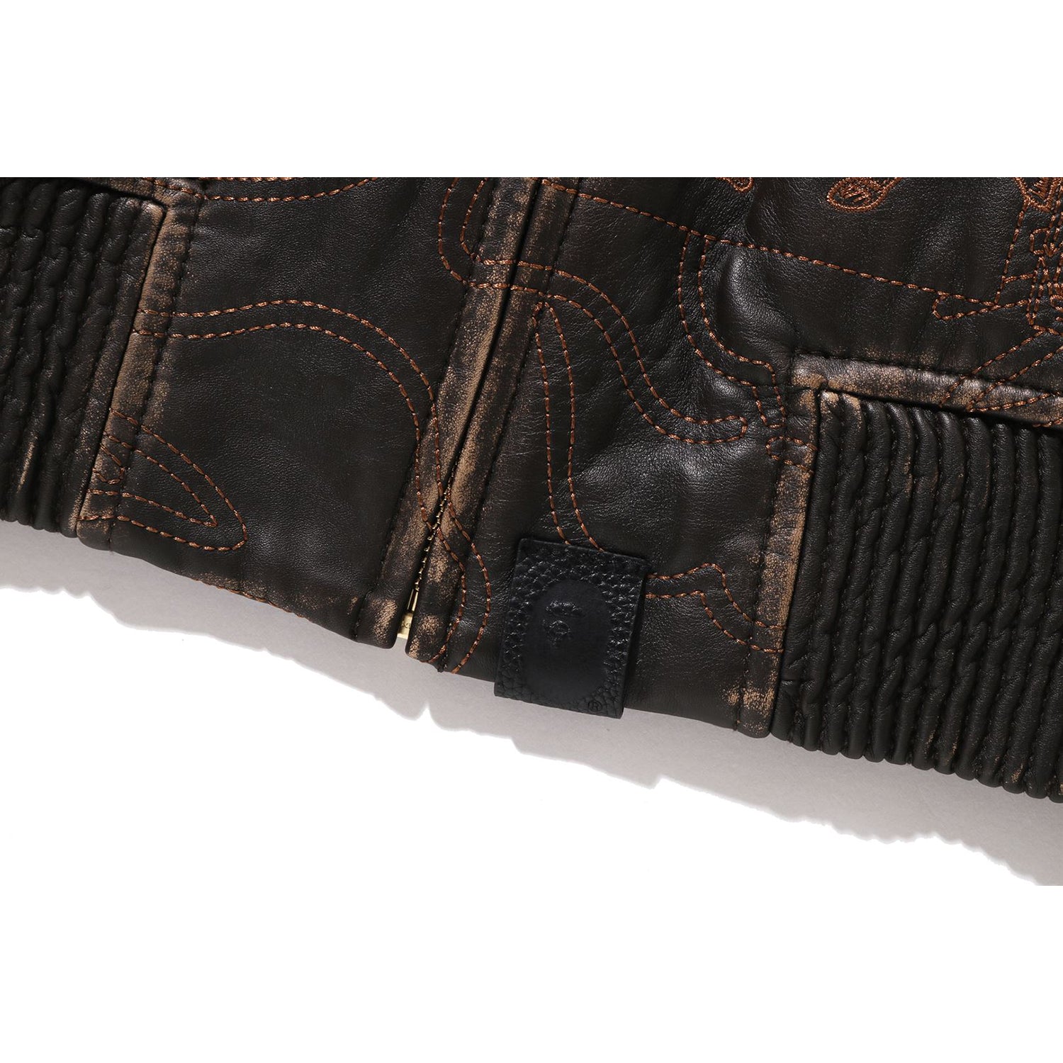 MULTI LOGO QUILTED LEATHER BOMBER JACKET MENS - Image 4