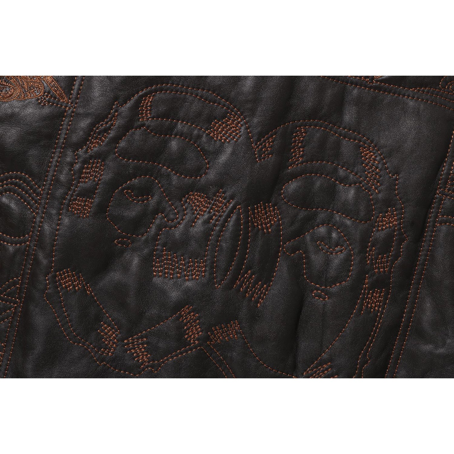 MULTI LOGO QUILTED LEATHER BOMBER JACKET MENS - Image 5