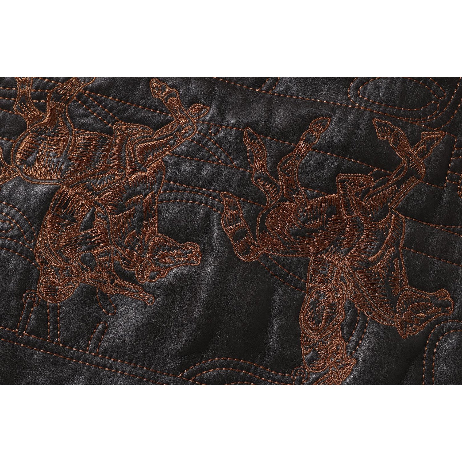 MULTI LOGO QUILTED LEATHER BOMBER JACKET MENS - Image 6