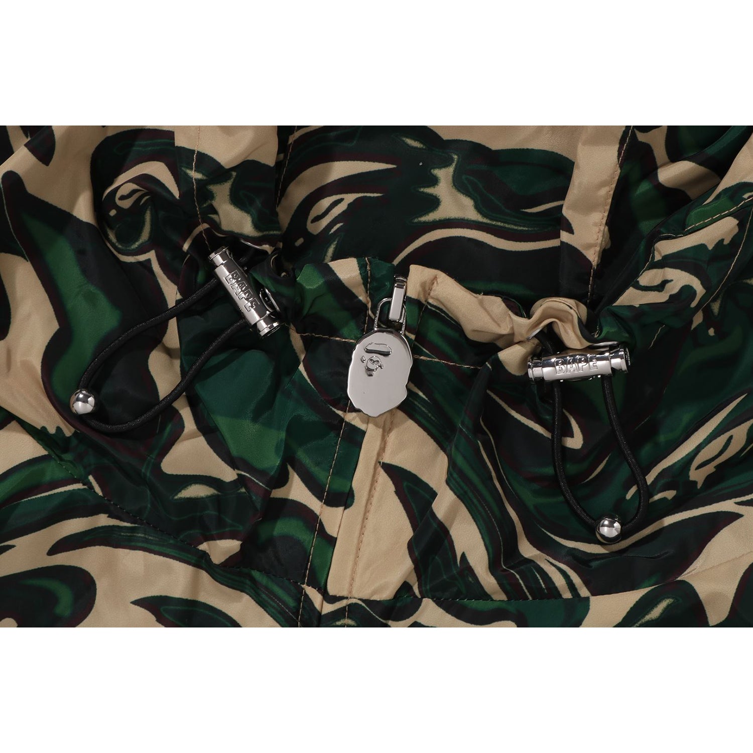 MARBLING CAMO BATHING APE LOGO NYLON HOODED JACKET MENS - Image 3