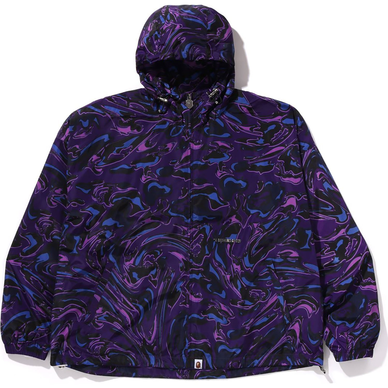 MARBLING CAMO BATHING APE LOGO NYLON HOODED JACKET MENS - Image 5