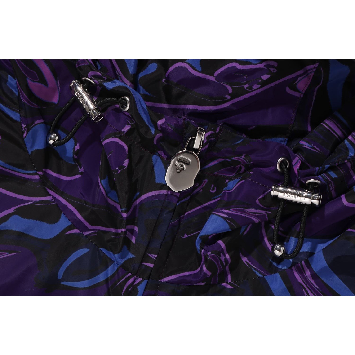 MARBLING CAMO BATHING APE LOGO NYLON HOODED JACKET MENS - Image 7