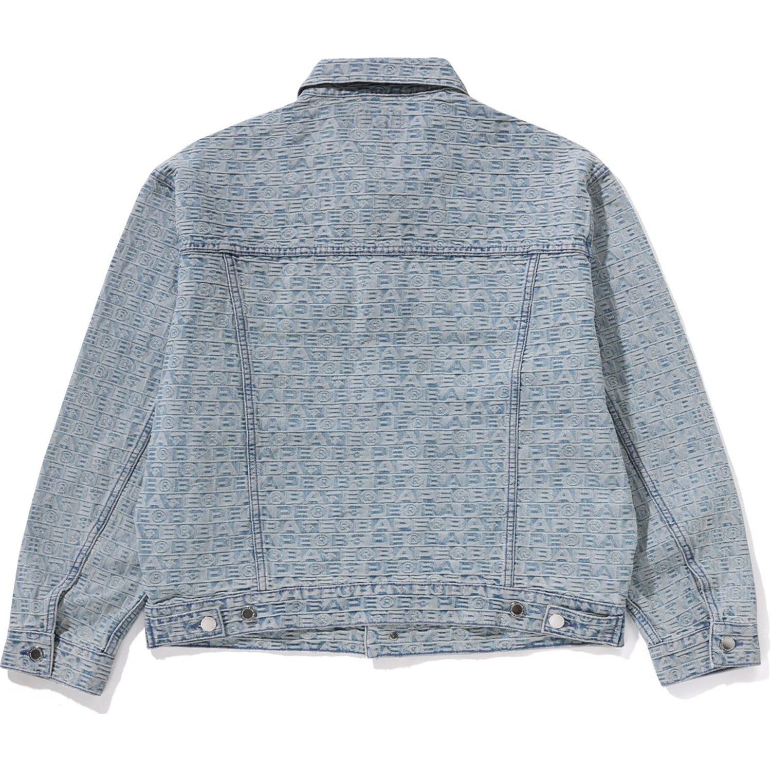 LUX SPORT PATTERN JACQUARD 13OZ DENIM TRUCKER JACKET MENS - Image 2