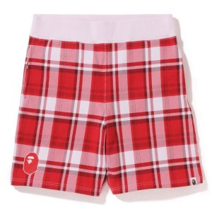 BAPE CHECK GIFT SWEAT SHORTS MENS