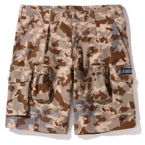 SAND CAMO MULTI POCKET WIDE FIT SHORTS MENS