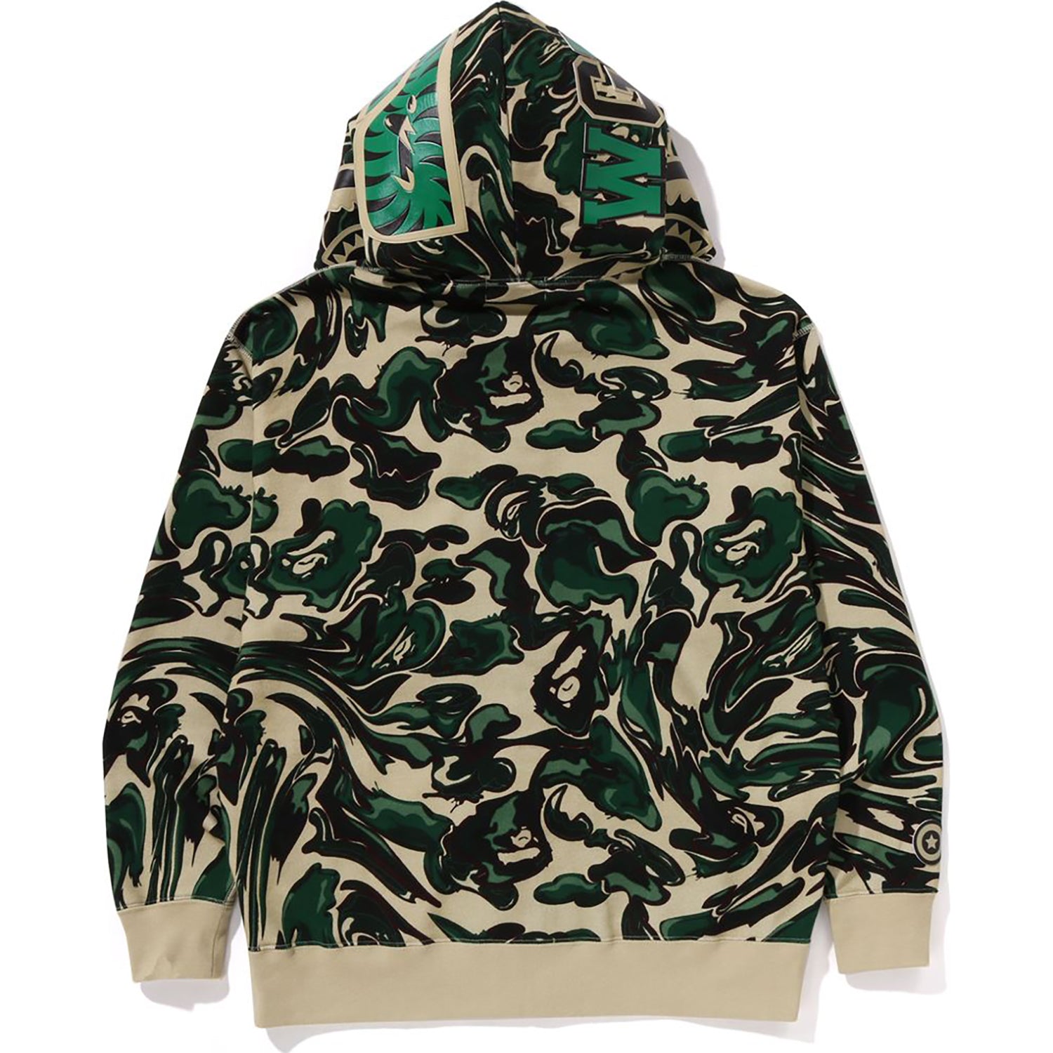MARBLING CAMO SHARK RELAXED FIT FULL ZIP HOODIE MENS - Image 4