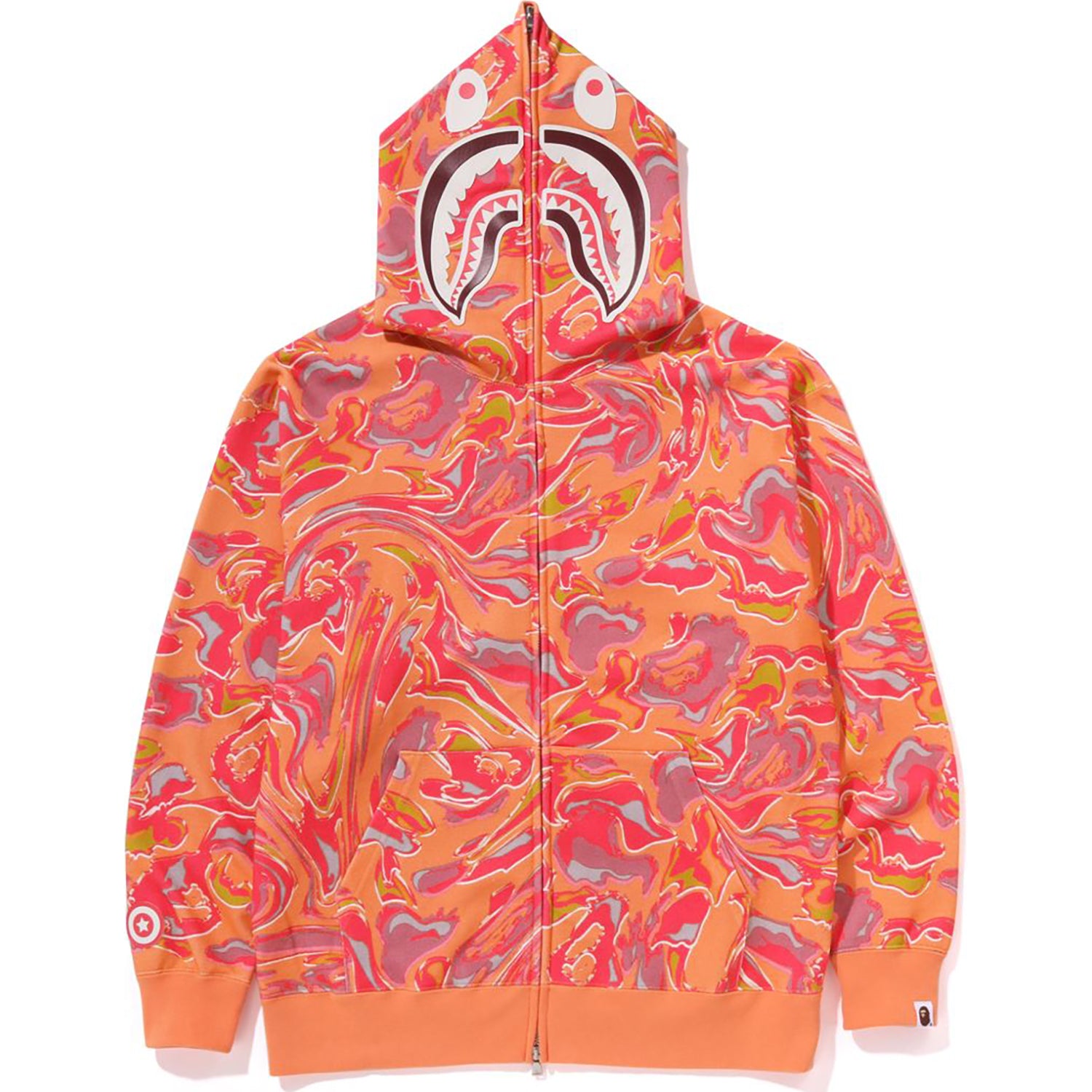 MARBLING CAMO SHARK RELAXED FIT FULL ZIP HOODIE MENS - Image 13