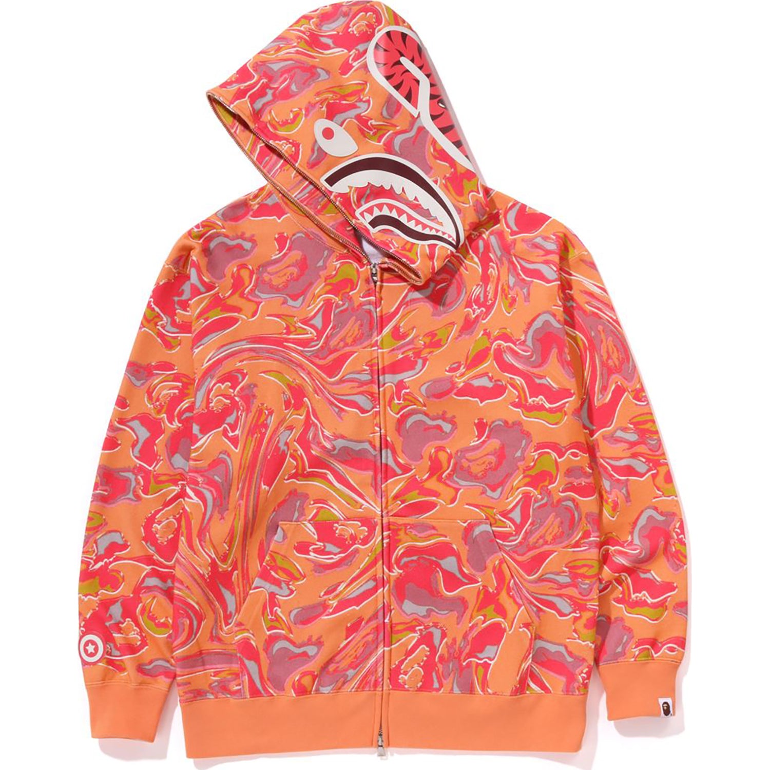 MARBLING CAMO SHARK RELAXED FIT FULL ZIP HOODIE MENS - Image 15