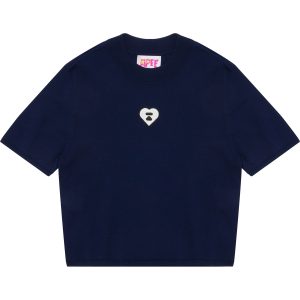 TURTLENECK SHORT SLEEVES KNIT TOP L
