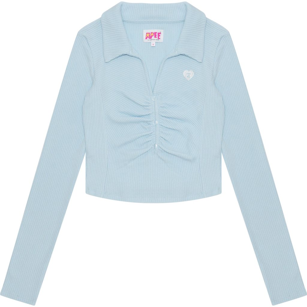BUTTON UP CROPPED TOP L